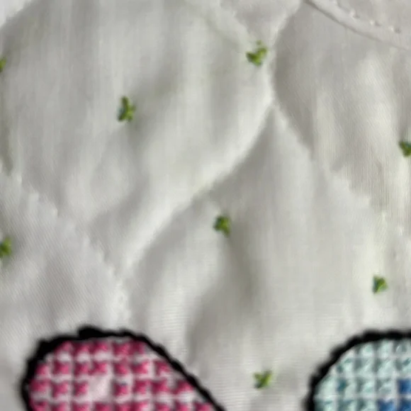 Handmade Quilted Baby Bib Cross-stitch Cat Kitten Cross Stitch - Picture 3 of 13